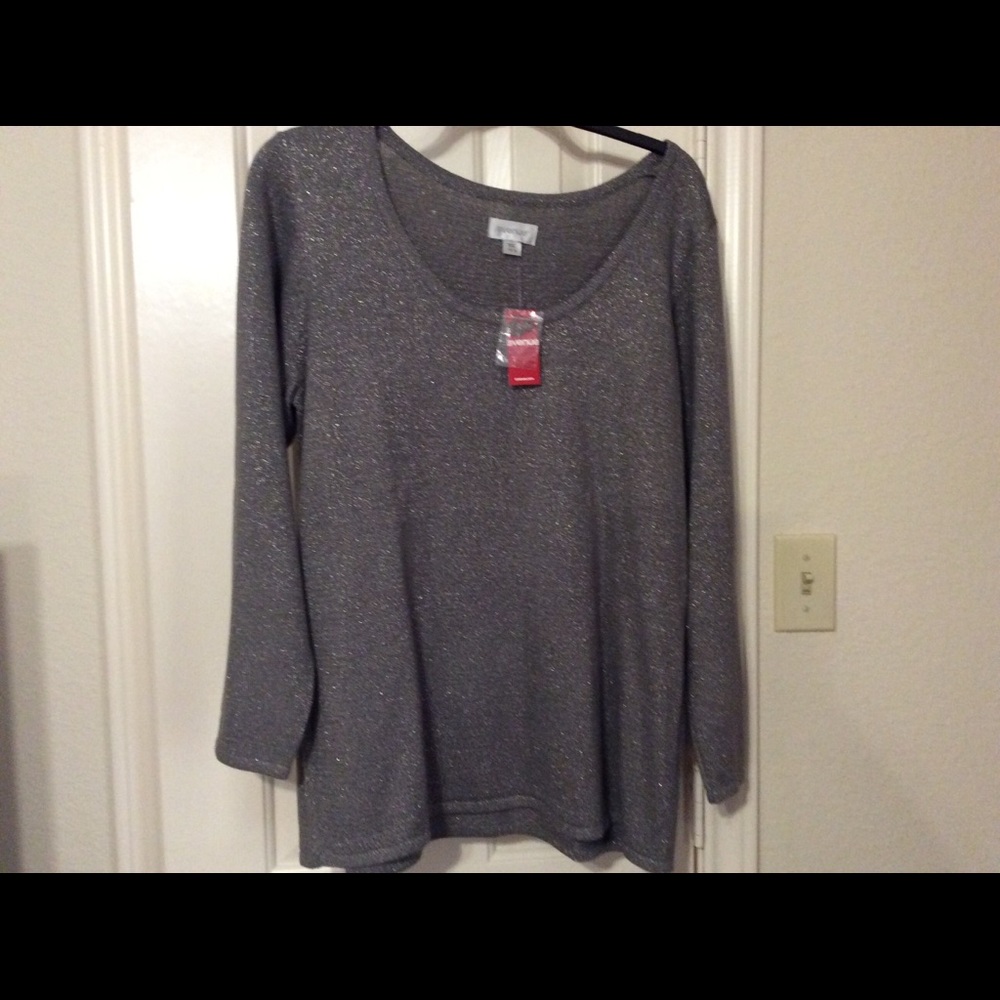Avenue 14/16 gray silver sparkle sweater tunic